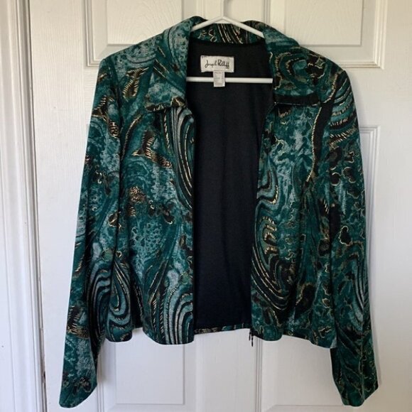 Vintage 80s/90s Joseph Ribkoff Jewel-Tone Cropped Jacket (Size 14) - Picture 5 of 8